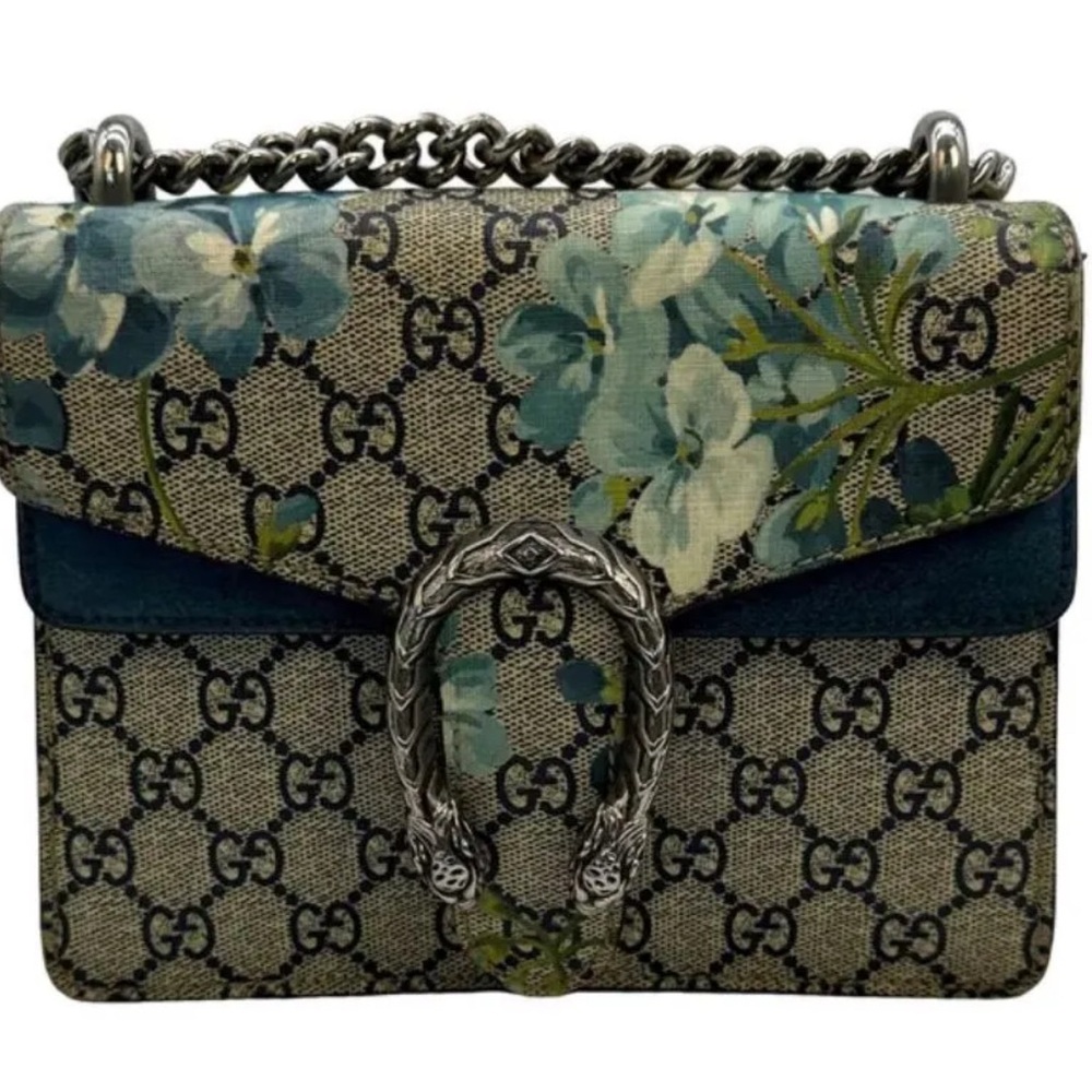 GUCCI Supreme Monogram Blue Blooms RARE  Dionysus Shoulder Bag Crossbody